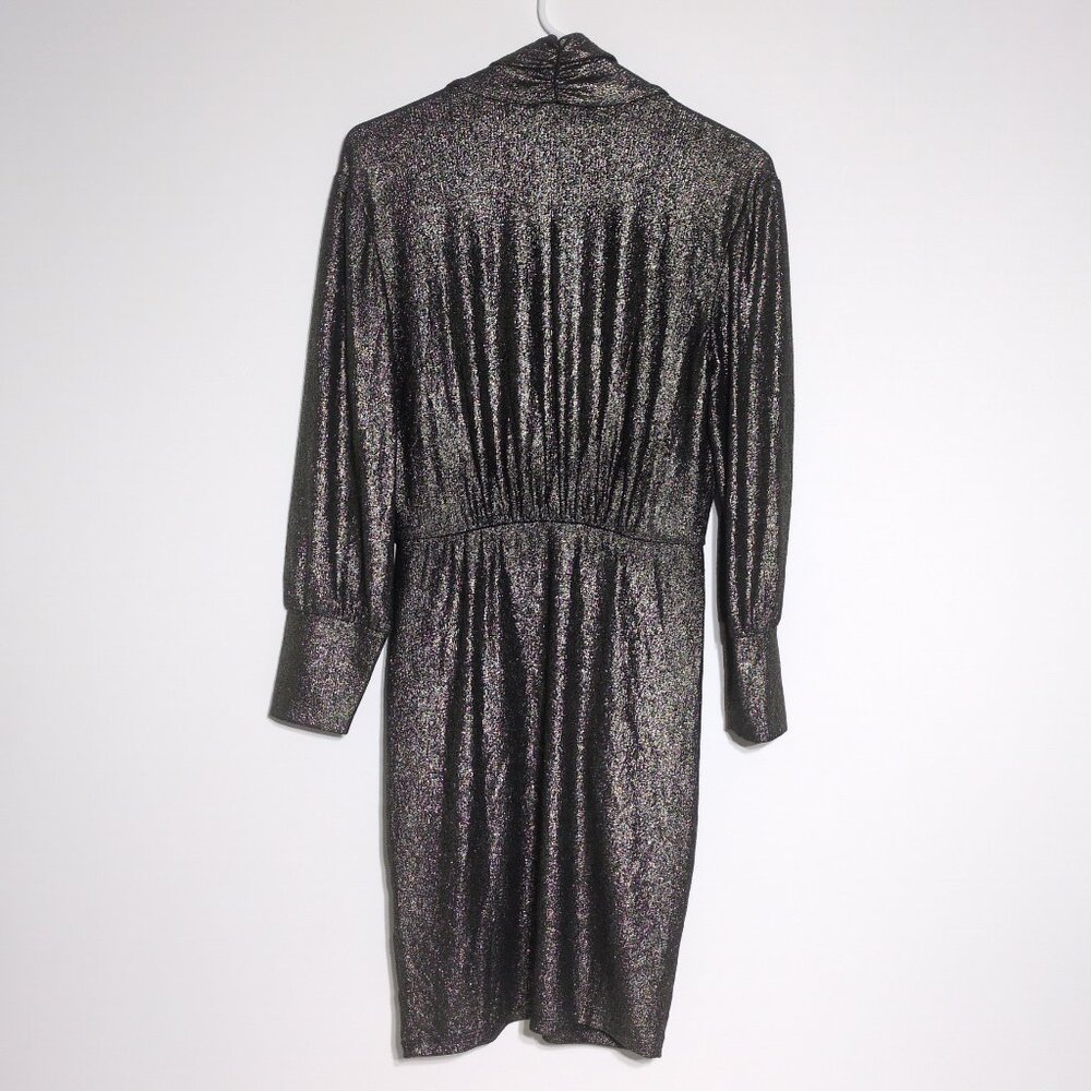 Donna Morgan Bodycon Dress Womens 6 Gold Metallic Shimmer Cocktail Party Evening - Picture 2 of 12